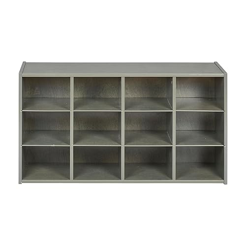 Miniatura 11 de ECR4Kids Streamline - Armario de almacenamiento con 12 compartimientos, 3 x 4, muebles de aula, color gris lavado