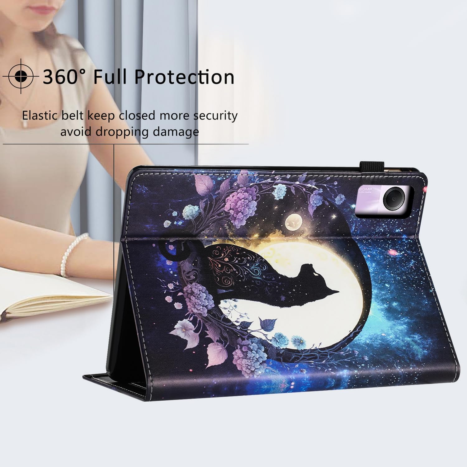 LSPCASA Hülle Für Xiaomi Redmi Pad SE 11 Zoll – PU-Leder Mit Standfunktion, Stifthalter & Kartenfach