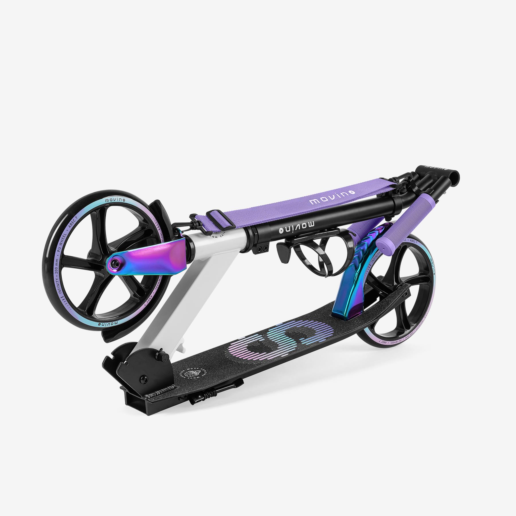 Movino Infinity Scooter Plegable Ruedas 200 mm Portabotellas Correa Transporte