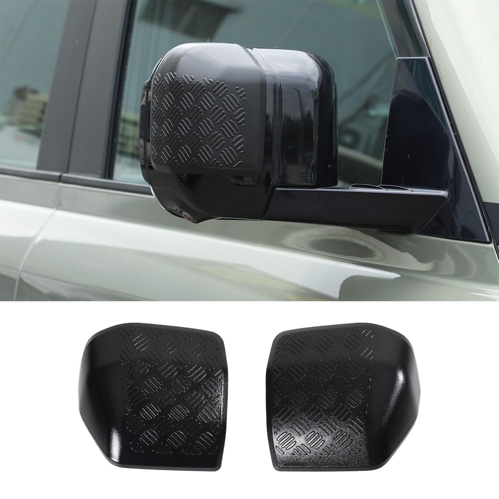 PIUGILH Rearview Mirror Cover Compatible with Land Rover Defender 2020 2021 2022 2023 2024, ABS Rearview Mirror Anti-scratch Protection Trim, 2Pcs