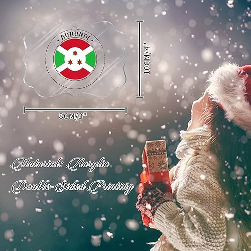 Vista 183 de Guatemala - Adornos acrílicos de Navidad, regalo de recuerdo de ciudad patriótica, adorno para árbol de Navidad, bandera nacional de Guatemala