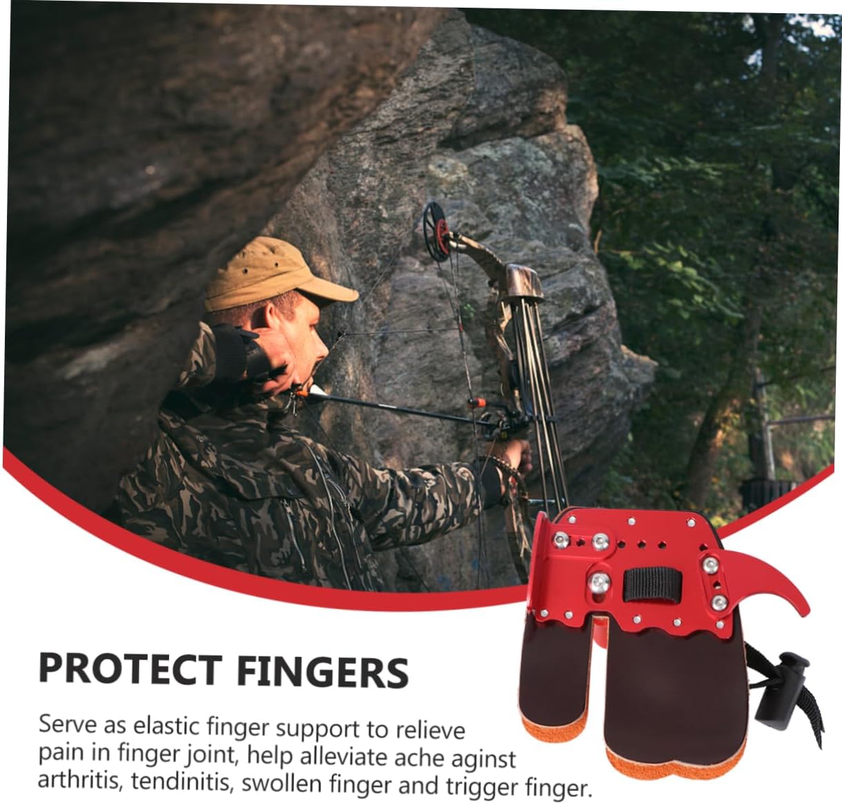 BESTonZON 2 pcs Arrow Finger Protector Sleeve Lightweight Hunting Gear Durable Protective Cover for Archery Sports for Finger Protection Shooting Activities