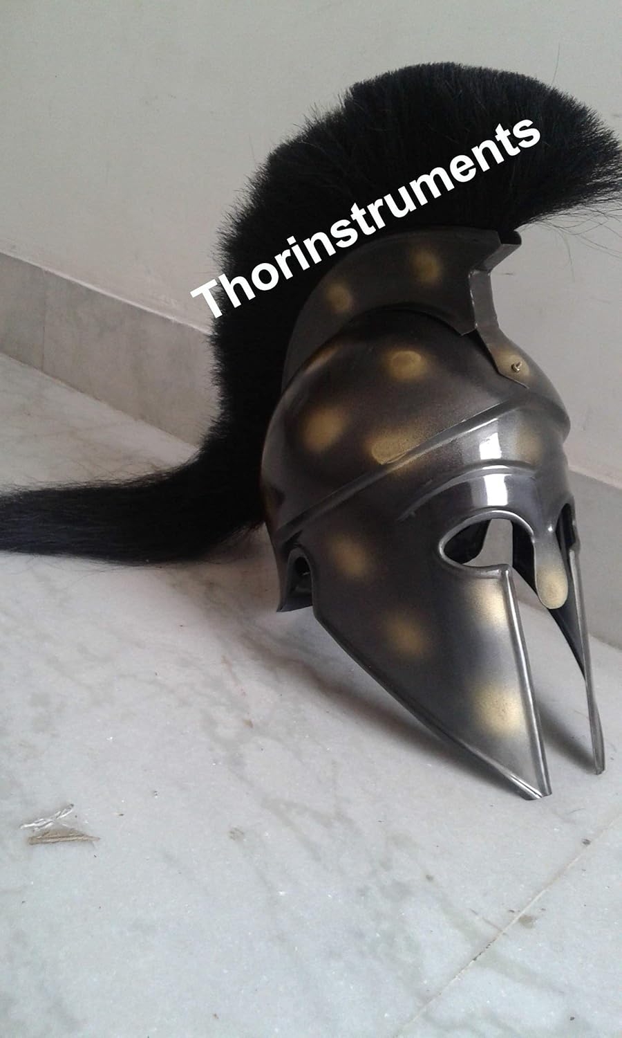 New Greek Corinthian Armor Spartan Warrior Helmet SAC Costume Black Plume Rustic Vintage Home Decor Gifts