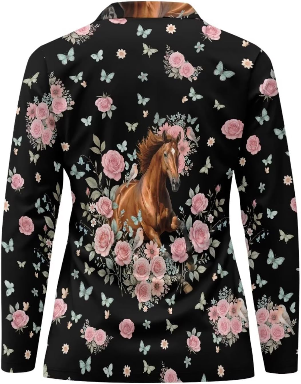 Women Athletic Golf Polo Shirts Long Sleeves V Neck Running Hiking Quick Dry Trendy Pullover Workout Tops XS-2XL
