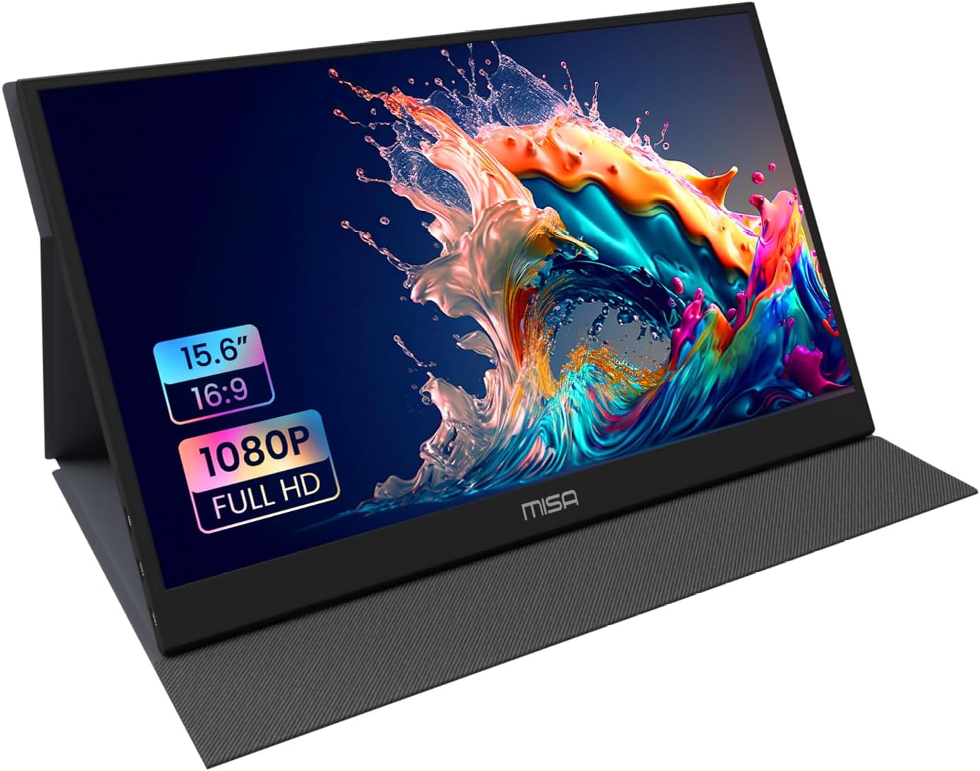Viewmax Portable Monitor, 15.6 Inch FHD 1080P IPS Display, USB C HDMI Second External Monitor for Laptop, Desktop, MacBook, Phones, Tablet, PS5/4, Xbox, Switch, Built-in Speaker with Protective Case