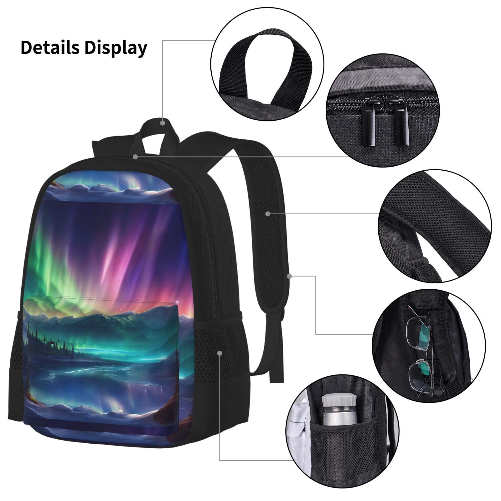 Zaino, borsa portapranzo, astuccio, set da 3 pezzi, per lavoro e