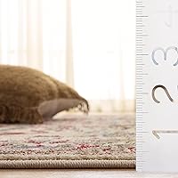 Vista 4 de SAFAVIEH Kashan Collection - Alfombra de pasillo, 2 pies 6 pulgadas x 8 pies, color beige y gris topo, diseño oriental tradicional, no desprende