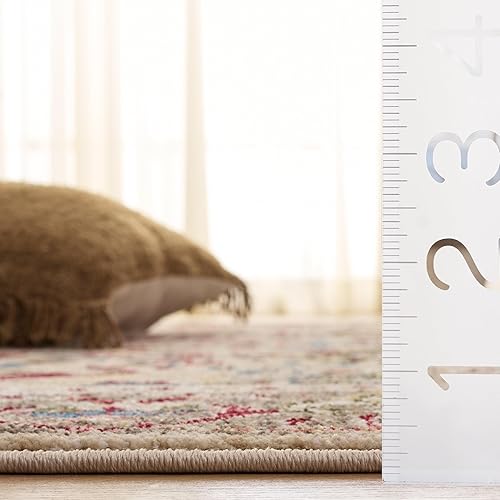 Miniatura 4 de SAFAVIEH Kashan Collection - Alfombra de pasillo, 2 pies 6 pulgadas x 8 pies, color beige y gris topo, diseño oriental tradicional, no desprende