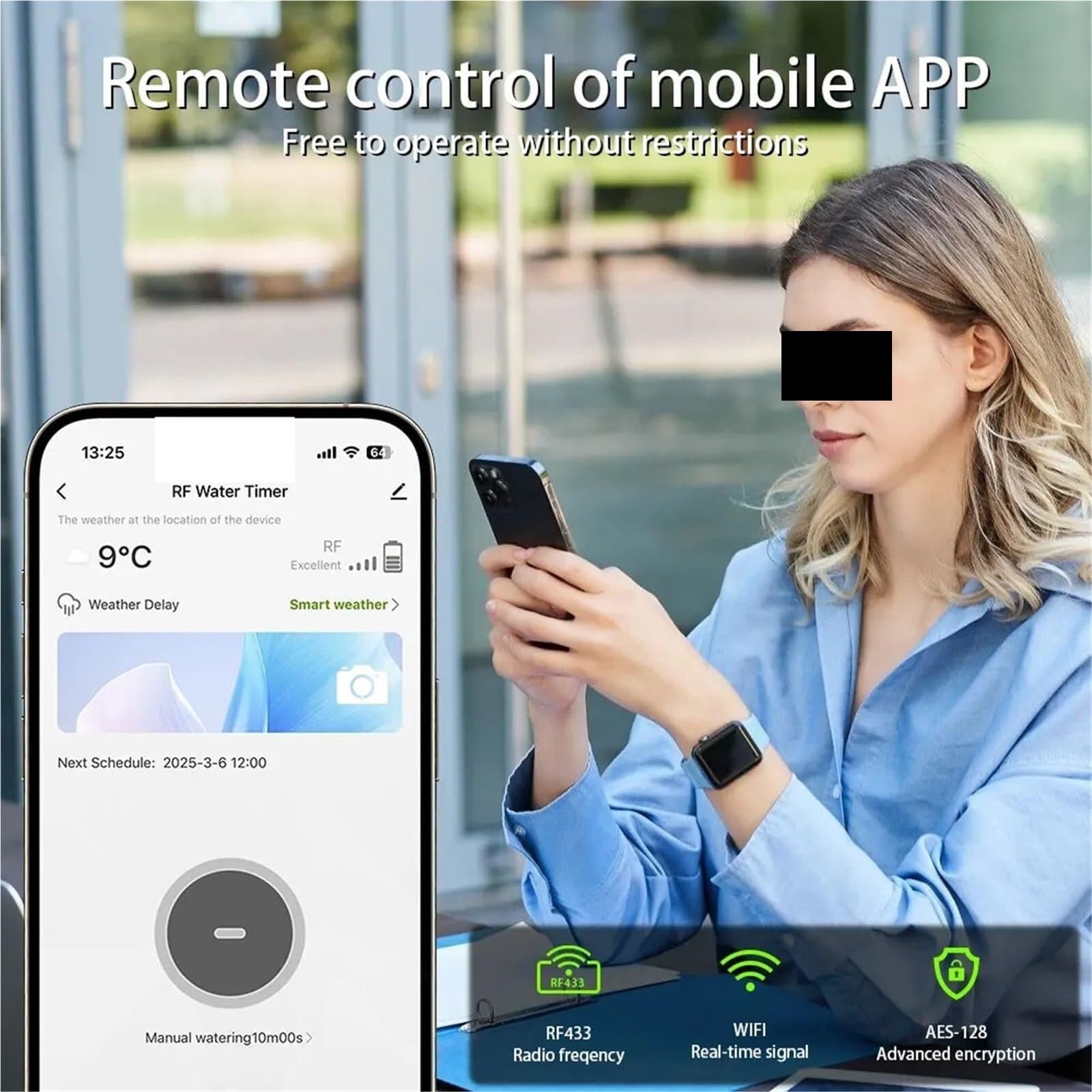 Cyfrowy minutnik wody, Zegar Nawadniania Inteligentne Podlewanie Ogrodu Z Automatycznym Zaworem Zraszacza Zewnętrznego WiFi do podlewania węża ogrodowego