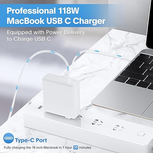 Miniatura 2 de Cargador Mac Book Pro - Cargador USB C de 118 W, cargador rápido compatible con MacBook pro/Air, M1 M2 M3 M4, iPad Pro, Samsung Galaxy y todos