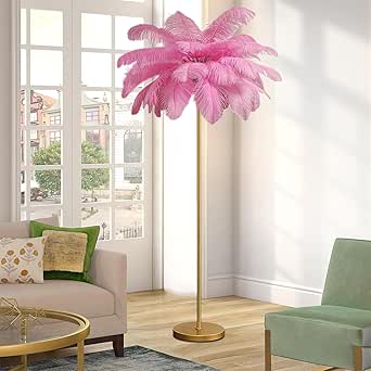 Pombconw Floor Lamp, Feather Floor Lamp With Gold Finish & LED - View #7