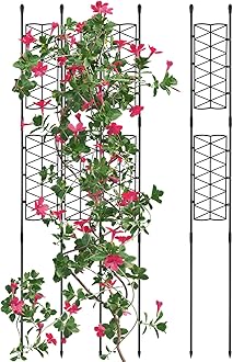 NiHome 6-Pack 50 Inches Garden Trellis for Climbing Plants Outdoor, Plant Support Trellis Cage for Clematis, Roses, Jasmine and Vines Such as Tomatoes, Grapes, Cucumbers and Blackberries