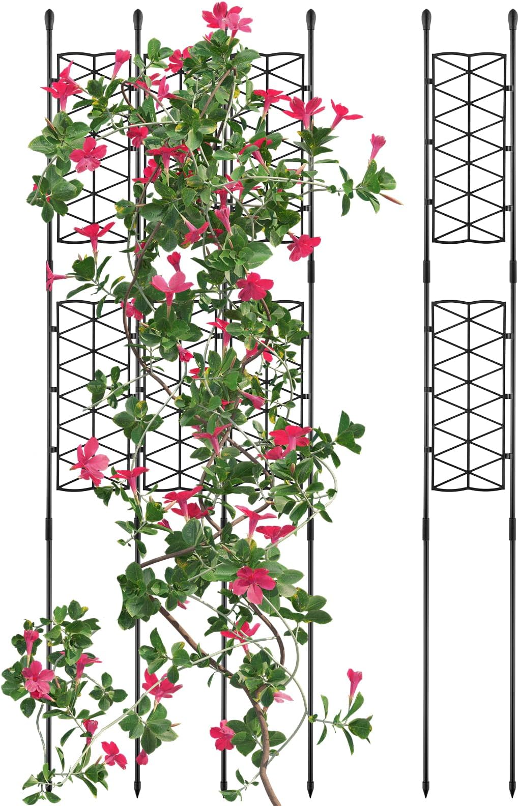 NiHome 6 Pieces 50 Inches Garden Trellis for Climbing Plants Outdoor, Plant Support Trellis Cage for Clematis, Roses, Jasmine and Vines Such as Tomatoes, Grapes, Cucumbers and Blackberries