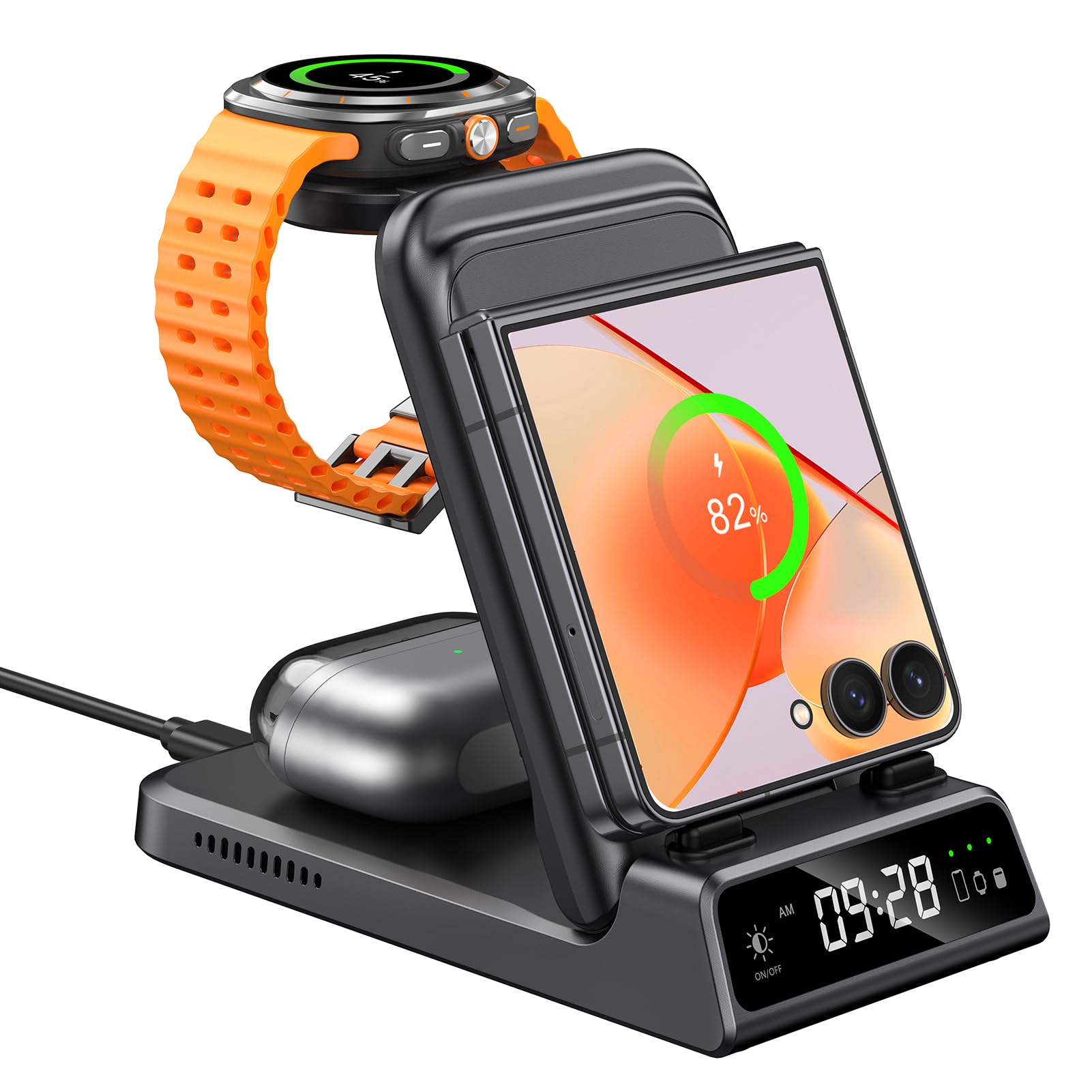 3-in-1 Charging Station for Samsung Z Flip 8/7/7 FE/6/5/4/3