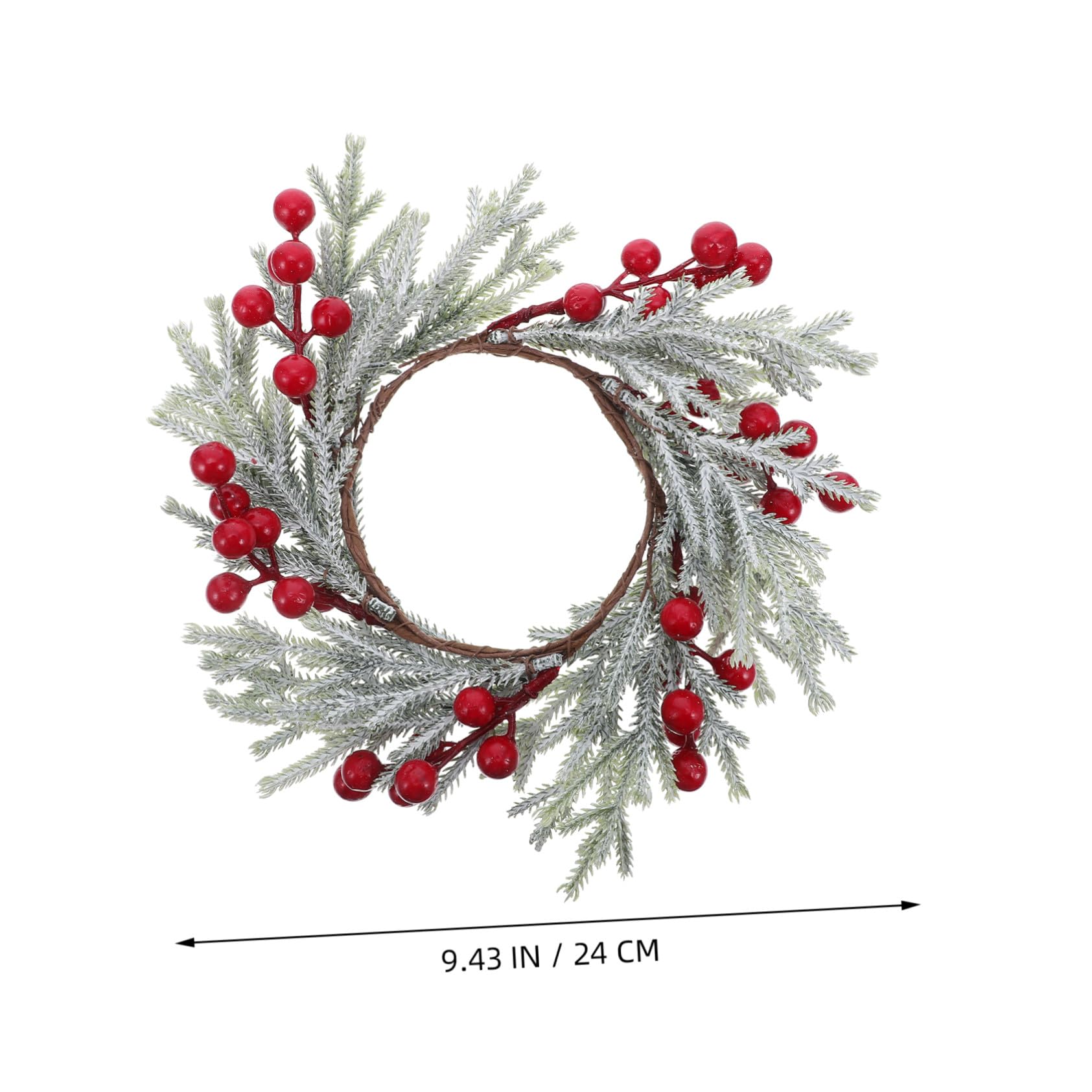 2 Piezas Anillos para Velas Navideñas con Guirnalda de Piña y Bayas Rojas Artificiales Soportes para Velas Cónicas y Cilíndricas para Centro de Mesa Decoración Hogar