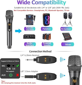 Aveek Wireless Microphone & 4 Channel Audio Mixer
