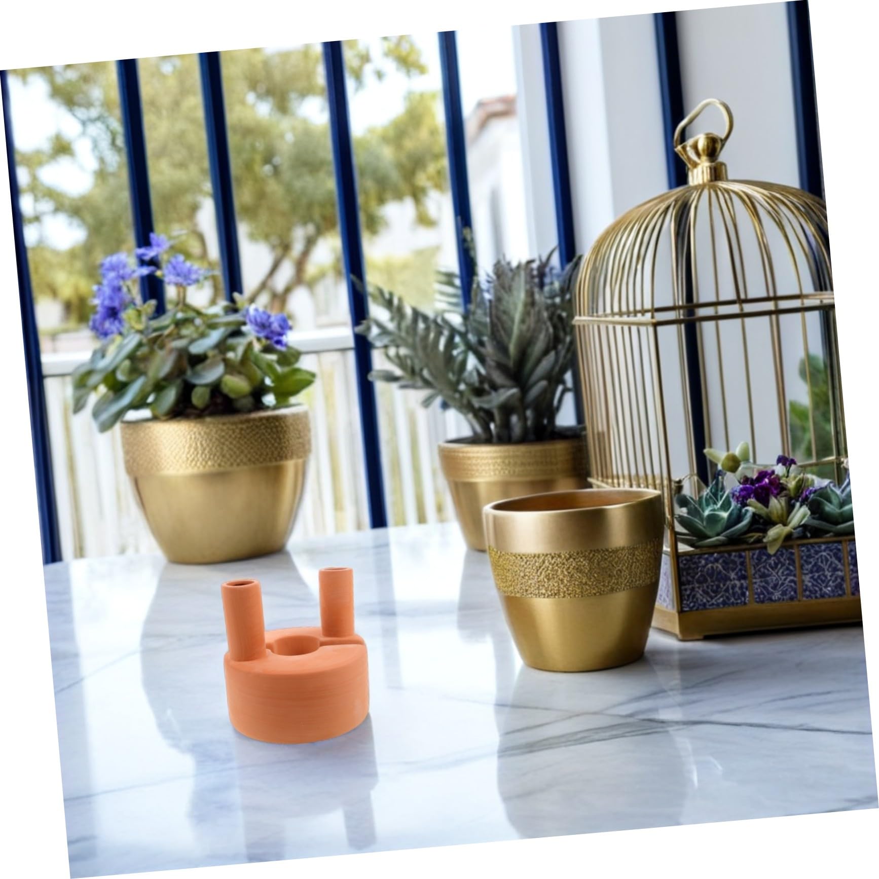 ORFOFE Estacas de Riego de Terracota Auto-Regulables para Plantas Dispositivo Automático de Autorriego para Interior y Exterior Sistema Práctico para Cuidado Fácil y Versátil de Bonsáis
