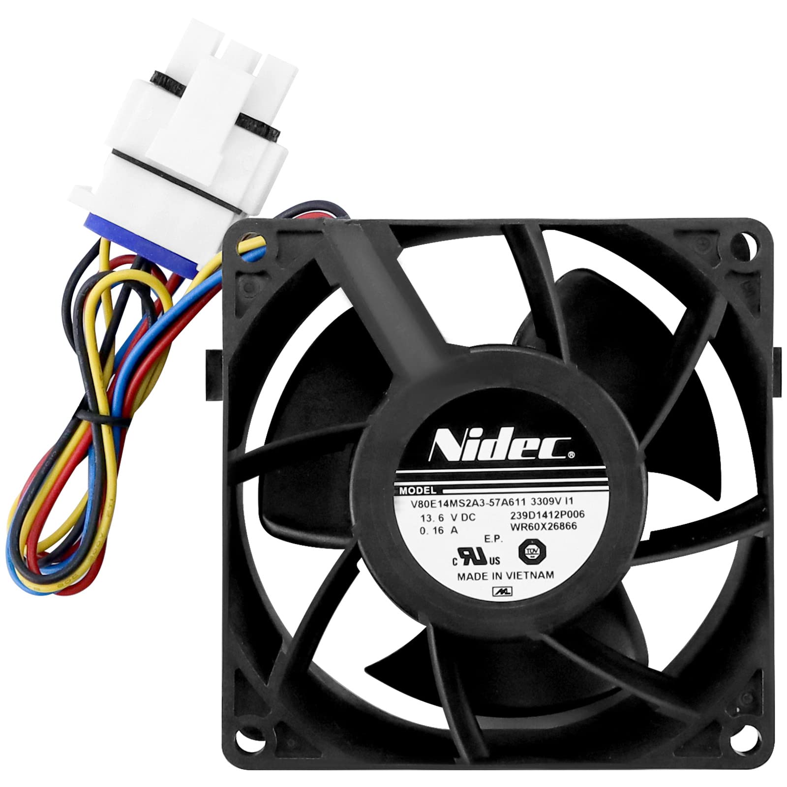 AMI PARTSWR60X26866 Refrigerator Evaporator Fan Motor Fit for G.E Refrigerator-Replace WR02X13733, WR60X10341, WR60X10356, WR60X10357, WR60X24303, WR60X26030, WR60X26033, 4546026, etc