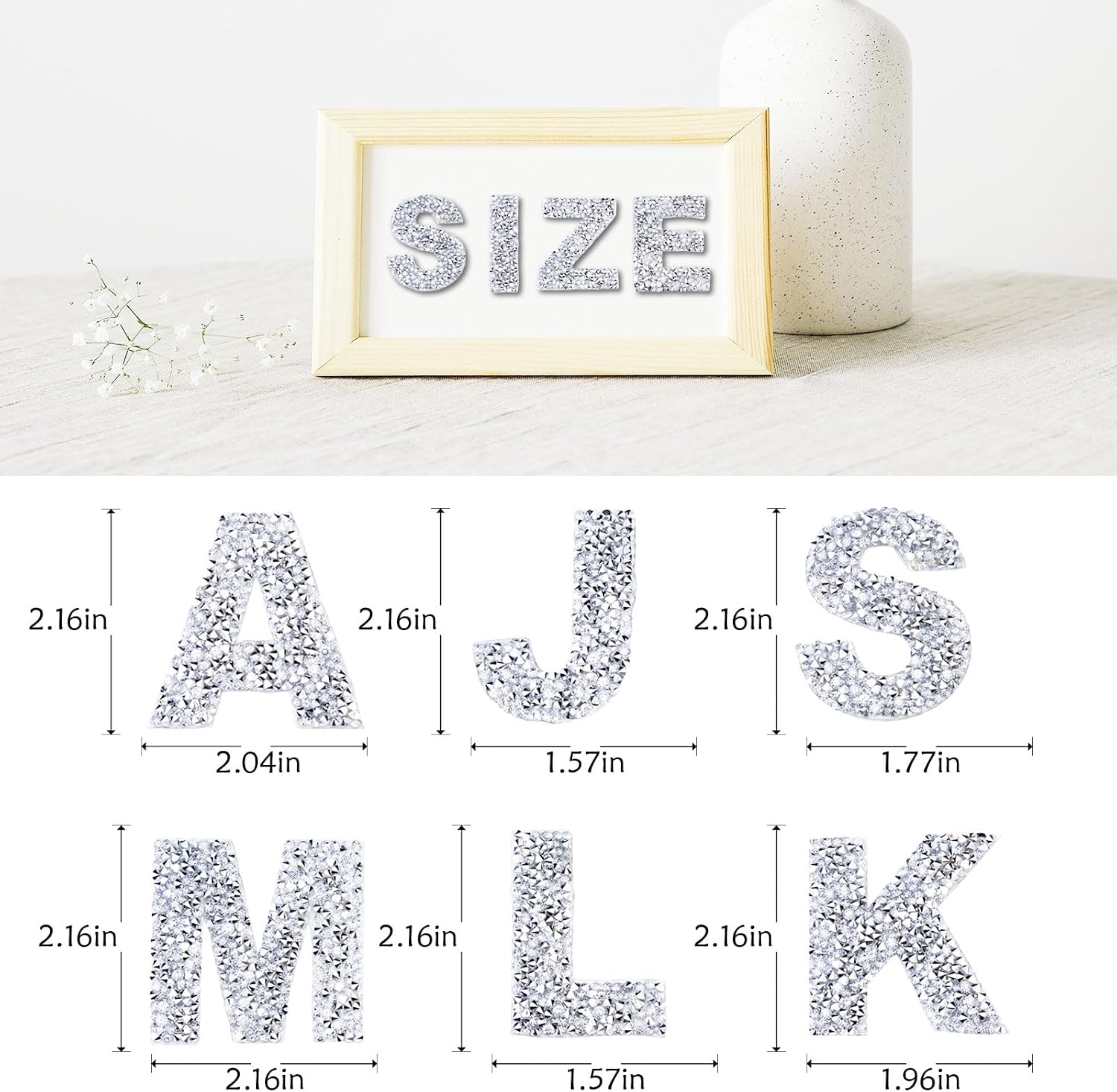 4PCS Bling Rhinestone Initial Letter Stickers, Large Glitter Alphabet Personalized Monogram Name Sparkly Decals for Stanley Cup Bottles Graduation Cap Luggage Self Adhesive Waterproof Q image 3