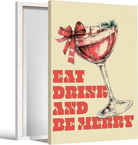 Miniatura 20 de Póster de cóctel con texto en inglés "Santa Claus Cheers", impresión en lienzo, pintura moderna, arte de pared moderno para decoración de pared de