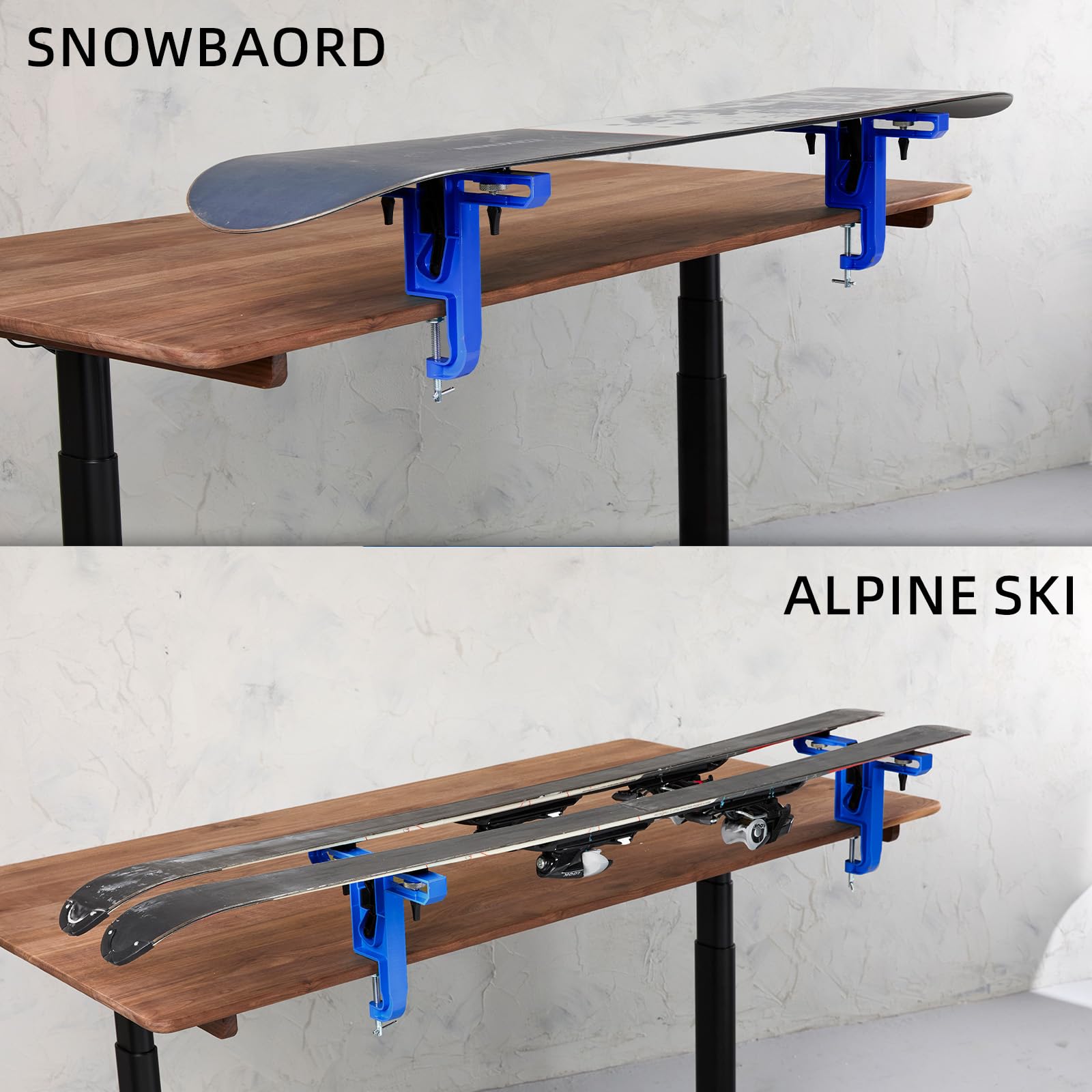 XCMAN Étau de ski et snowboard avec ventouse pour tuning et épilation à la cire durable et stable – Matériau en aluminium 2 pièces