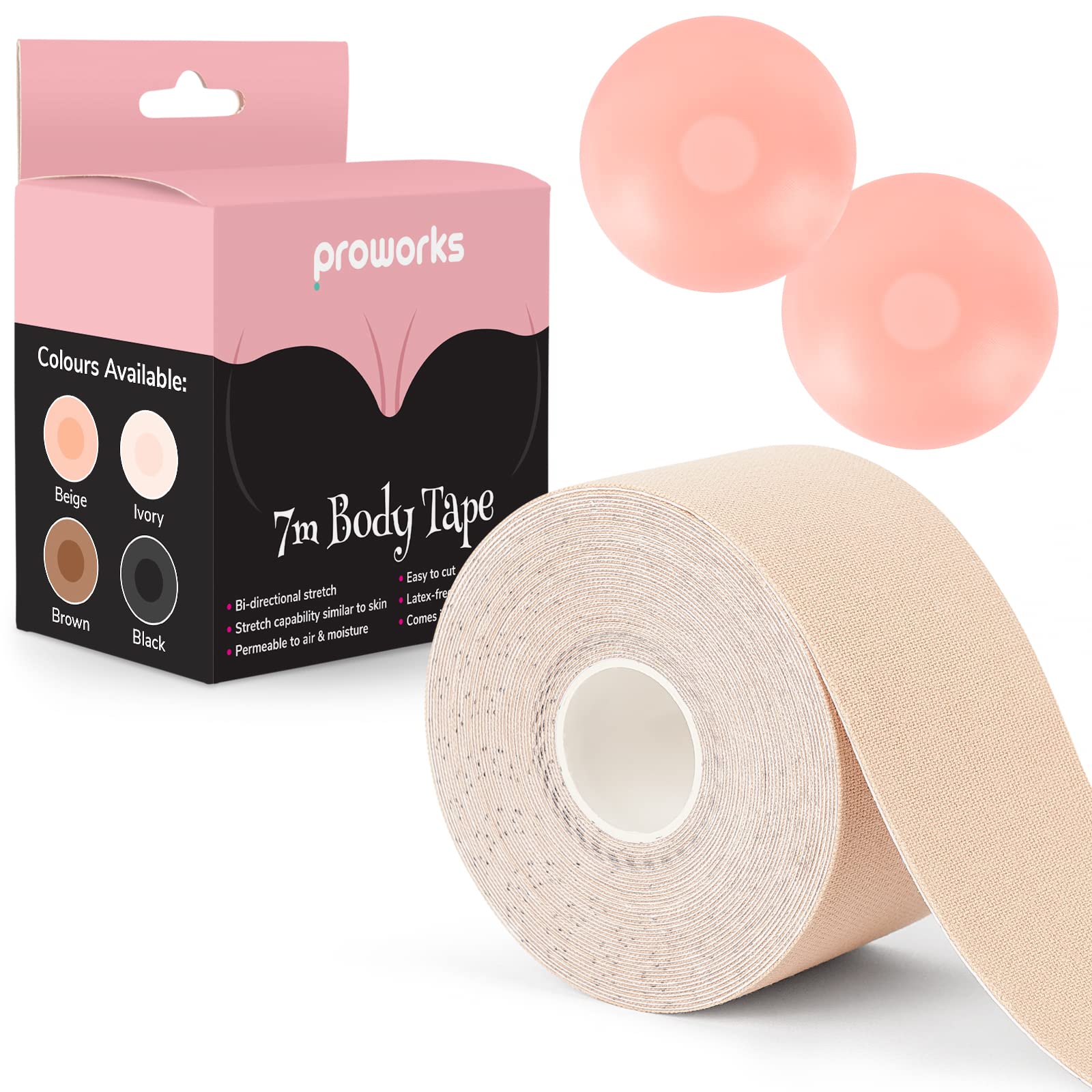 Buy Proworks Boob Tape 7m Roll of Skin Friendly Adhesive Boobtapes