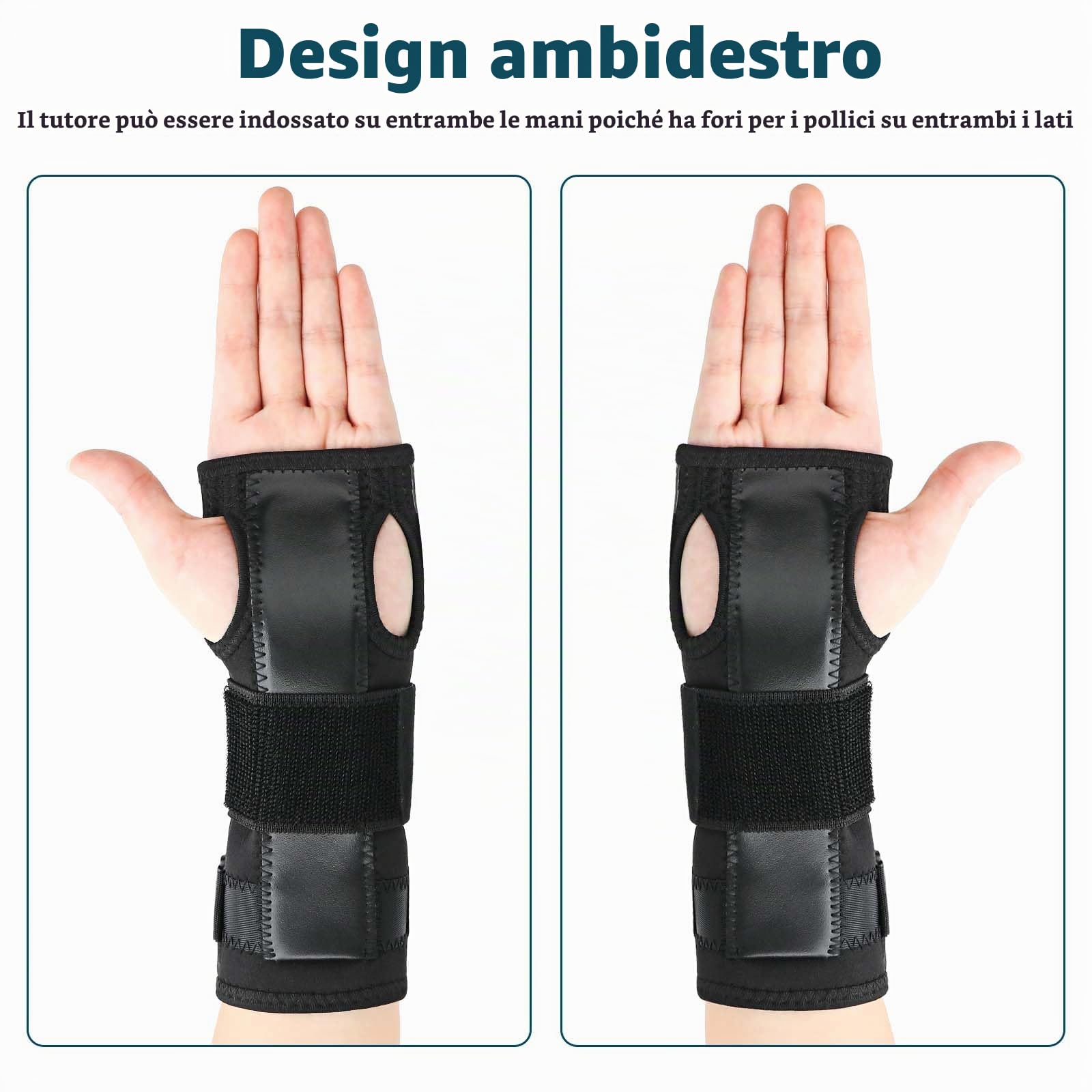 Tutore Per Polso Adatto Per Mano Destra/Sinistra, Steccobenda Polso Per Tunnel Carpale, Artrite, Tendinite, Distorsioni, Supporto Per Polso Traspirante Con Barra in Alluminio E Imbottitura