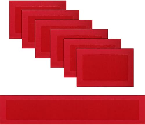 Miniatura 298 de PIGCHCY Juego de 6 manteles individuales beige de vinilo PVC duraderos para mesa de comedor, manteles individuales resistentes al calor, Beige -