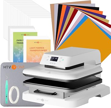 HTVRONT Auto Heat Press Machine with 52 Pcs Heat Press Accessories for Cricut Easy Press
