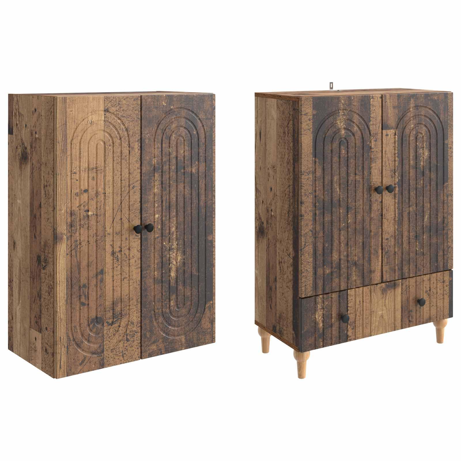 2-częściowy zestaw szafek, 66 x 34,5 x 95 cm, materiał drewnopochodny, montaż ścienny, uniwersalny, do salonu, biura, jadalni, sypialni, ogrodu, balkonu, tarasu