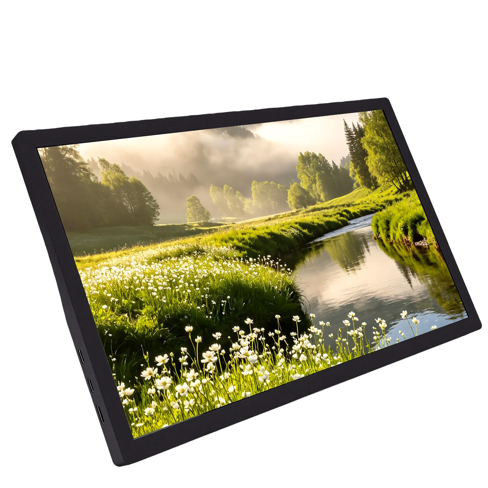 Luocute Monitor Portatile da 15,6 Pollici con Altoparlanti Integrati | Montabile VESA, 60 Hz, Visione Ampia 178°, 125% SRGB, Sottile 0,52 Pollici, Supporto Regolabile 0°-80°, Compagno di Laptop