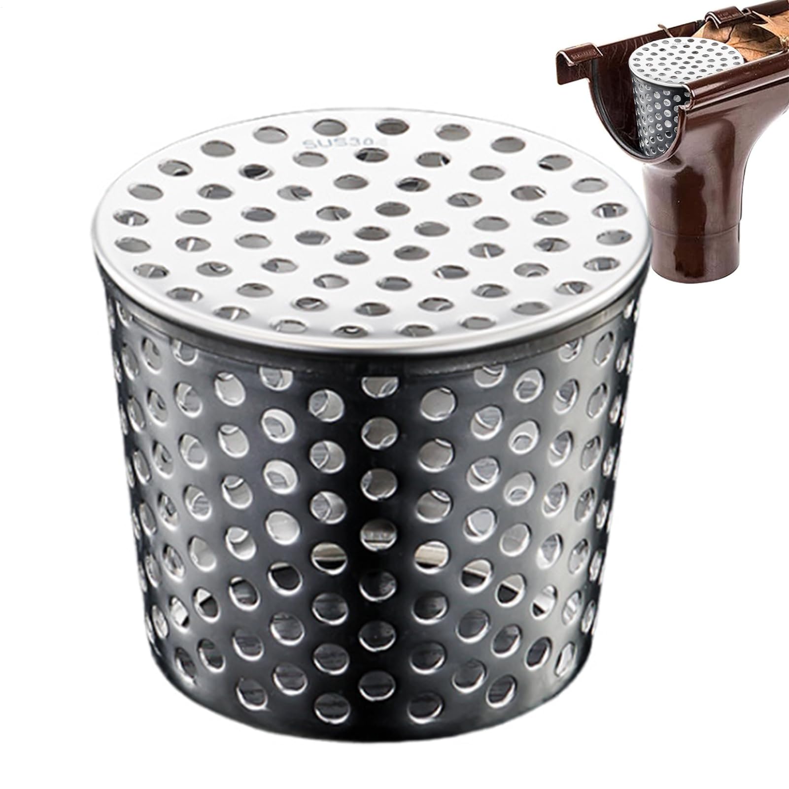 Gutter Downpipe Filter Guard Leaf And Debris Protection, Stainless Steel Guards Drain Downspout Protectors, Gutter Filter Strainer Basket, Gutter Guards Downpipe, Drain Pipe Cover For Prevent Blockage