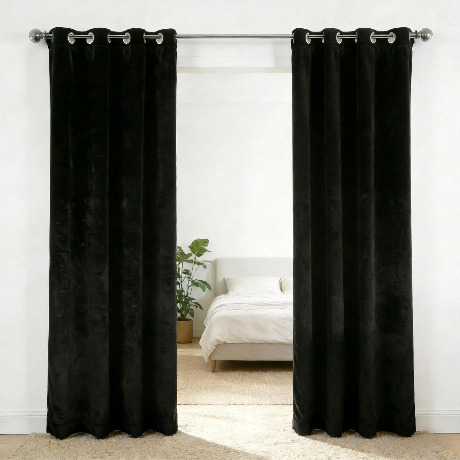 Rideau thermique salon et dressing occultant noir moderne pour filtrer la chaleur