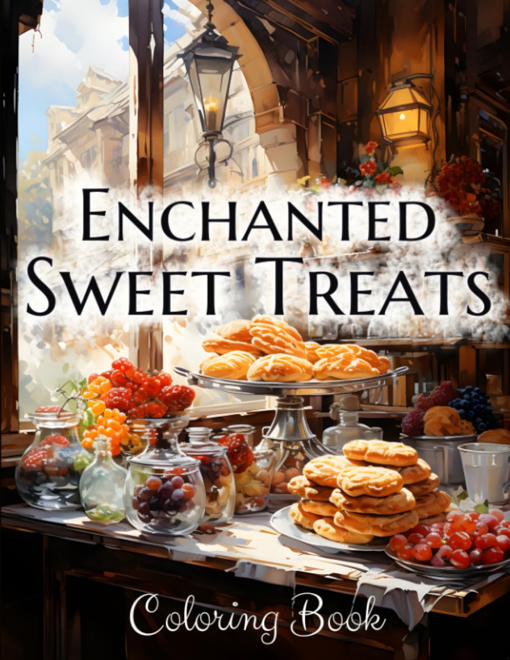 Enchanted Sweet Treats Coloring Book: Fantastic Interiors of Vintage Patisseries. Cakes, Cupcakes, Pastries, Desserts Created by Culinary Fairies. An Adult Coloring Book