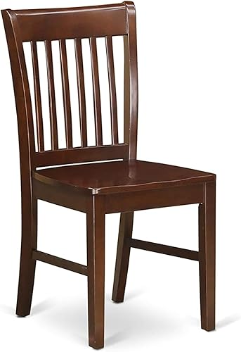 Miniatura 3 de East West Furniture NFC-MAH-W Norfolk Dining Room Chairs - Slat Back Solid Wood Seat Chairs, Set of 2, Mahogany Mahogany,Negro y