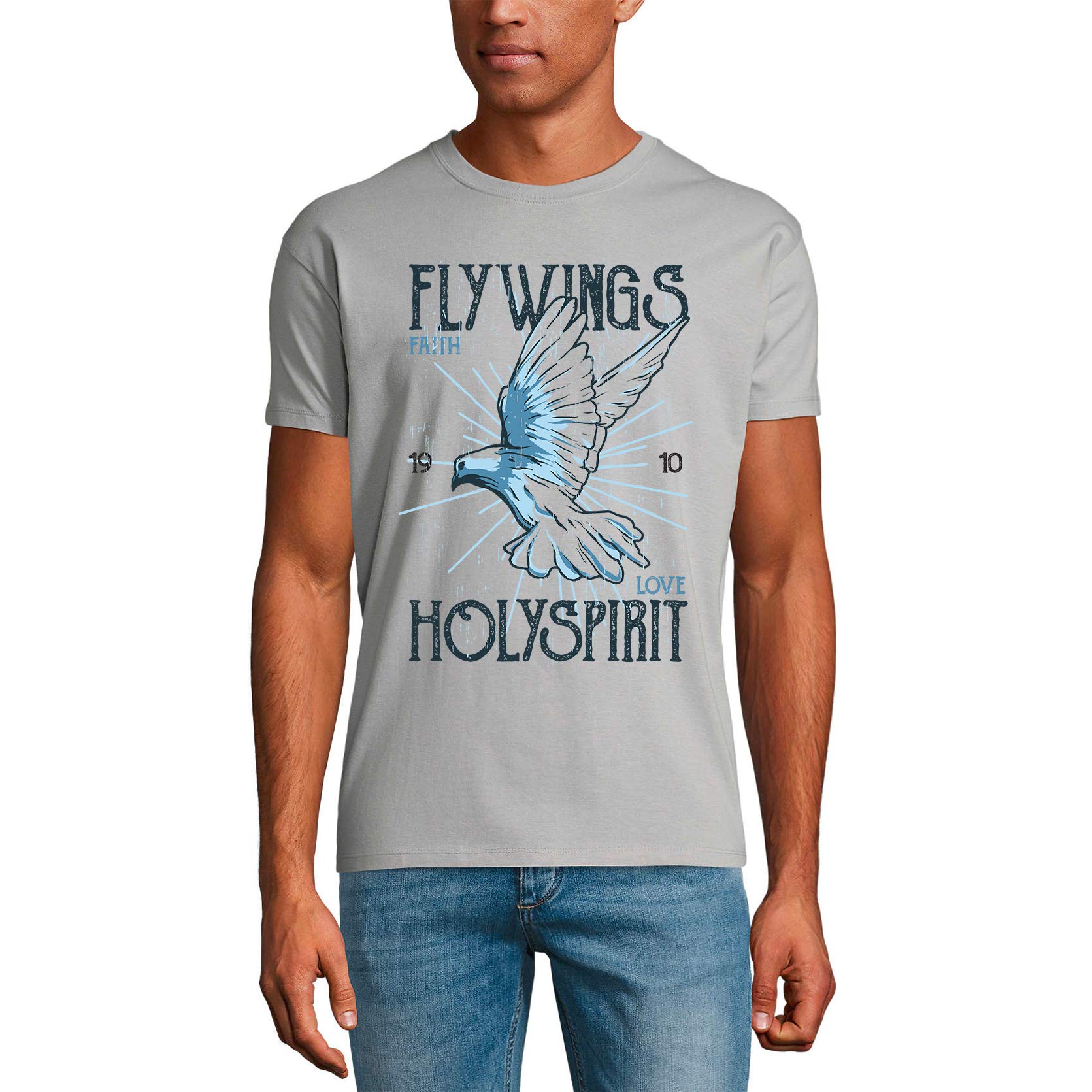 Men's Graphic T-Shirt Flywings - Faith Love Holyspiri for Eco-Friendly Limited Edition Short Sleeve Tee-Shirt
