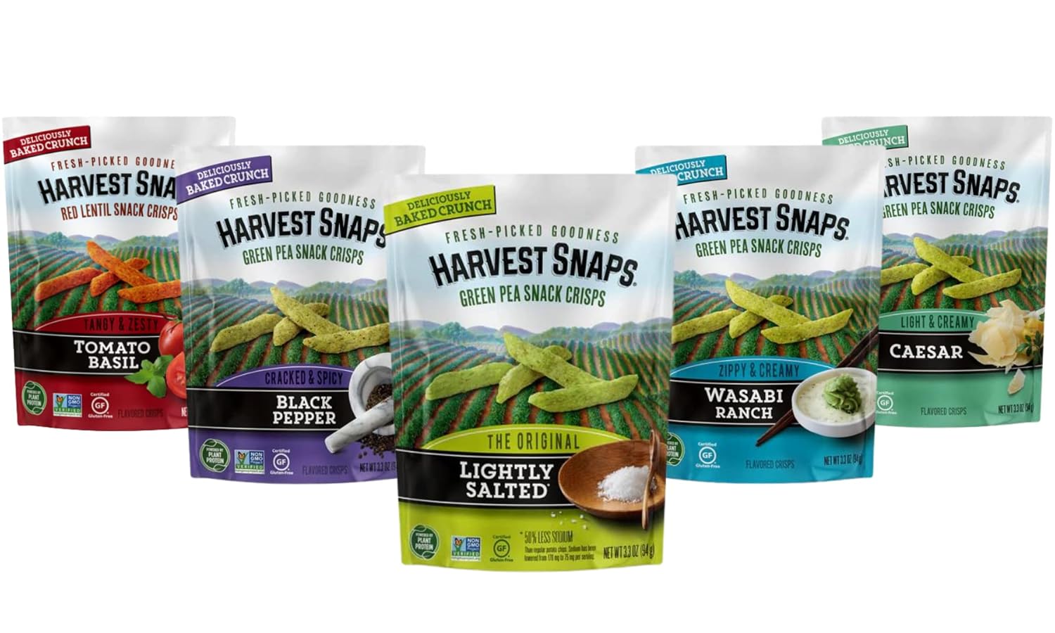 Calbee Harvest Snaps Sampler Variety Pack Plantbased