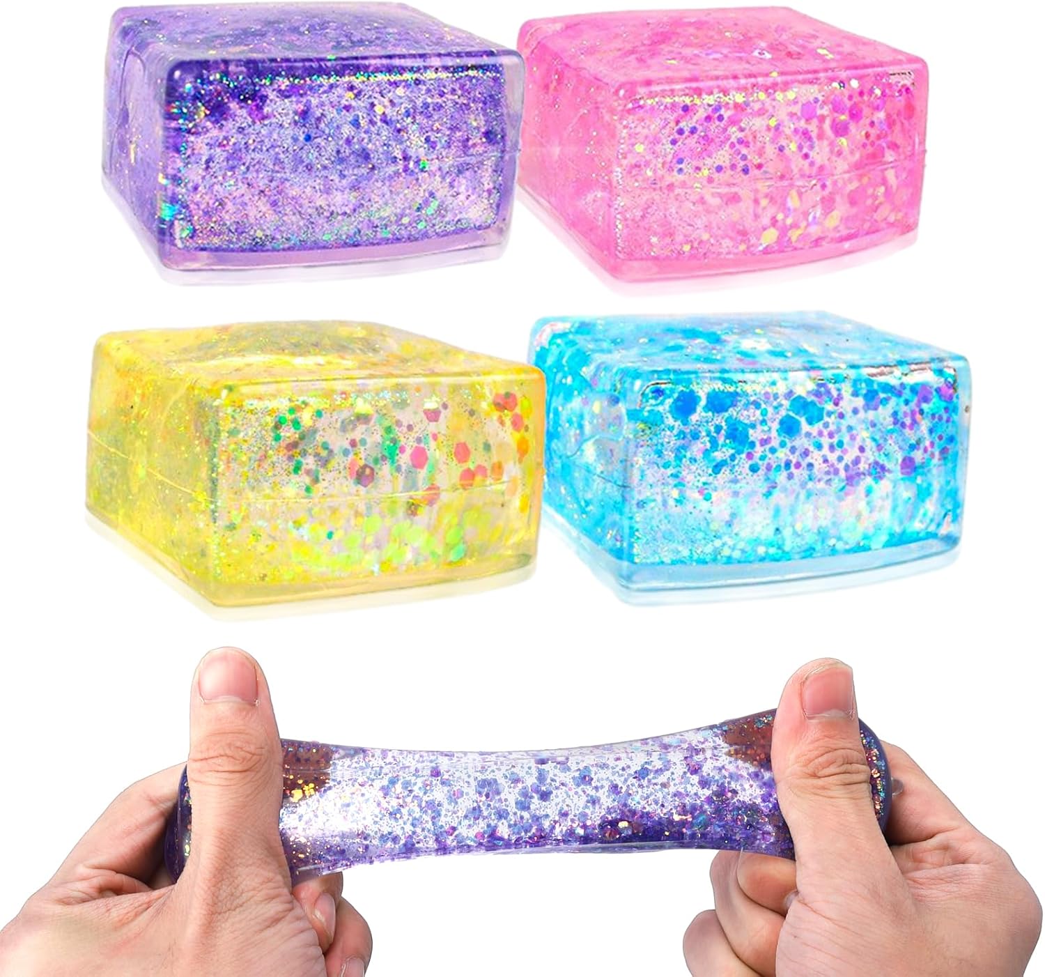 2Pcs Rubber Simulated Ice Cube Balls Toys, Stress Relief Sensory Toys