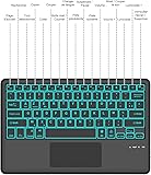 FOGARI Clavier Tablette Bluetooth 12" - AZERTY Français avec Rétroéclairage Pavé Tactile Clavier Léger Fin Keyboard pour iPad Samsung Galaxy Redmi/XiaomiPad HuaweiPad HonorPad,FireHD,Noir - 3