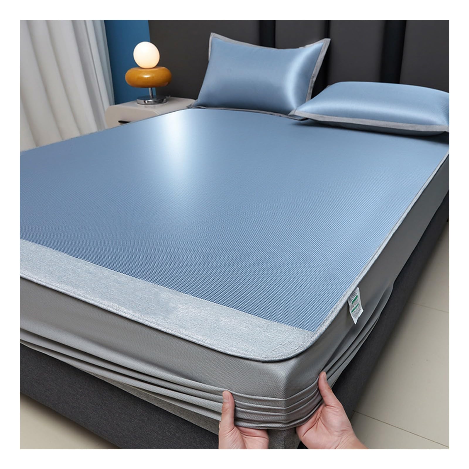 Funda de cama refrescante de 1.5x2m: protector de cama ultra frío y silencioso para el hogar