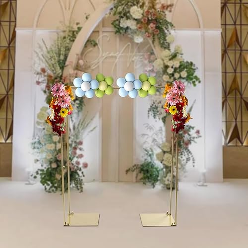 Miniatura 4 de Soporte de arco de boda de 3.9 x 3.3 pies con bases, soporte cuadrado de metal para arco de boda con bases, para decoración de bodas, fiestas,