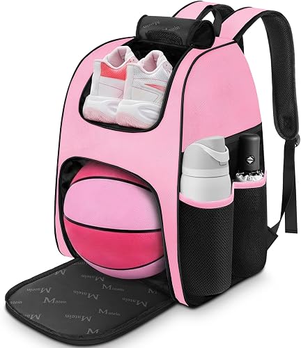 MATEIN Basketball Bag, Sturdy Soccer Bag with Ball Holder & Shoe Compartment, Large Basketball Backpack for Training Equipment, Water Resistant Sports Ball Backpack Fits Volleyball Football, Colorful