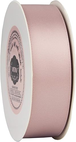 Miniatura 5 de VATIN - Cinta de satén de doble cara color malva antiguo, 1 pulgada x 25 yardas, cinta de poliéster de malva antiguo para uso en lazos, ramo,
