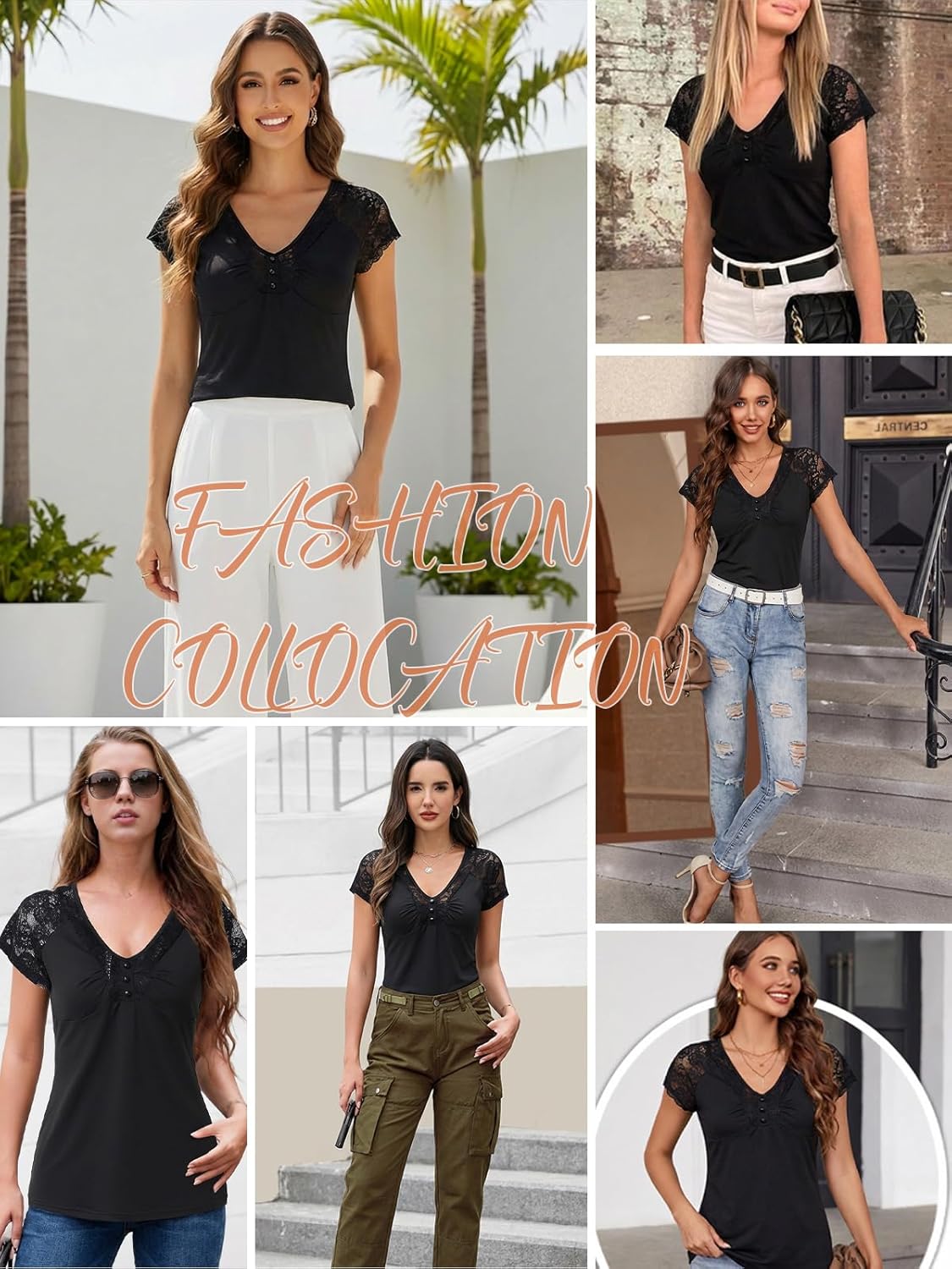 YOINS Women Camis Shirts Tanks Top Basic Sexy V Neck Sleeveless Sliming Lace Details Vest - Image 6