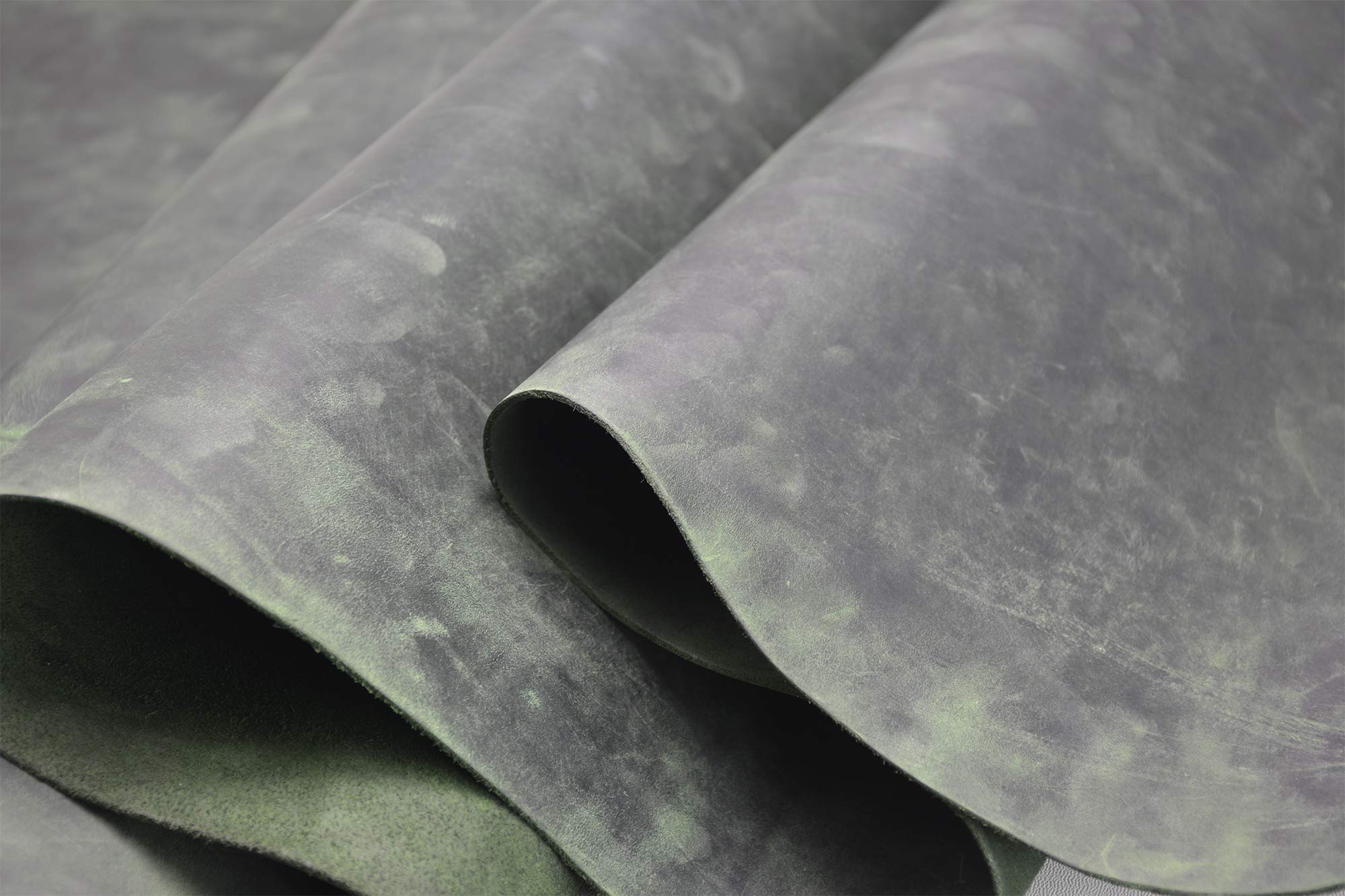 Tooling Leather Square 2.0mm Thick Finished Full Grain Cowhide Leather Crafts Tooling Sewing Hobby Workshop Crafting Leather (Green, 6"x12")