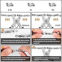 Vista 5 de Conjunto de herramientas de reparación de cadena de bicicleta Oumers, herramienta de rotura de cadena de bicicleta, alicates de eslabón maestro