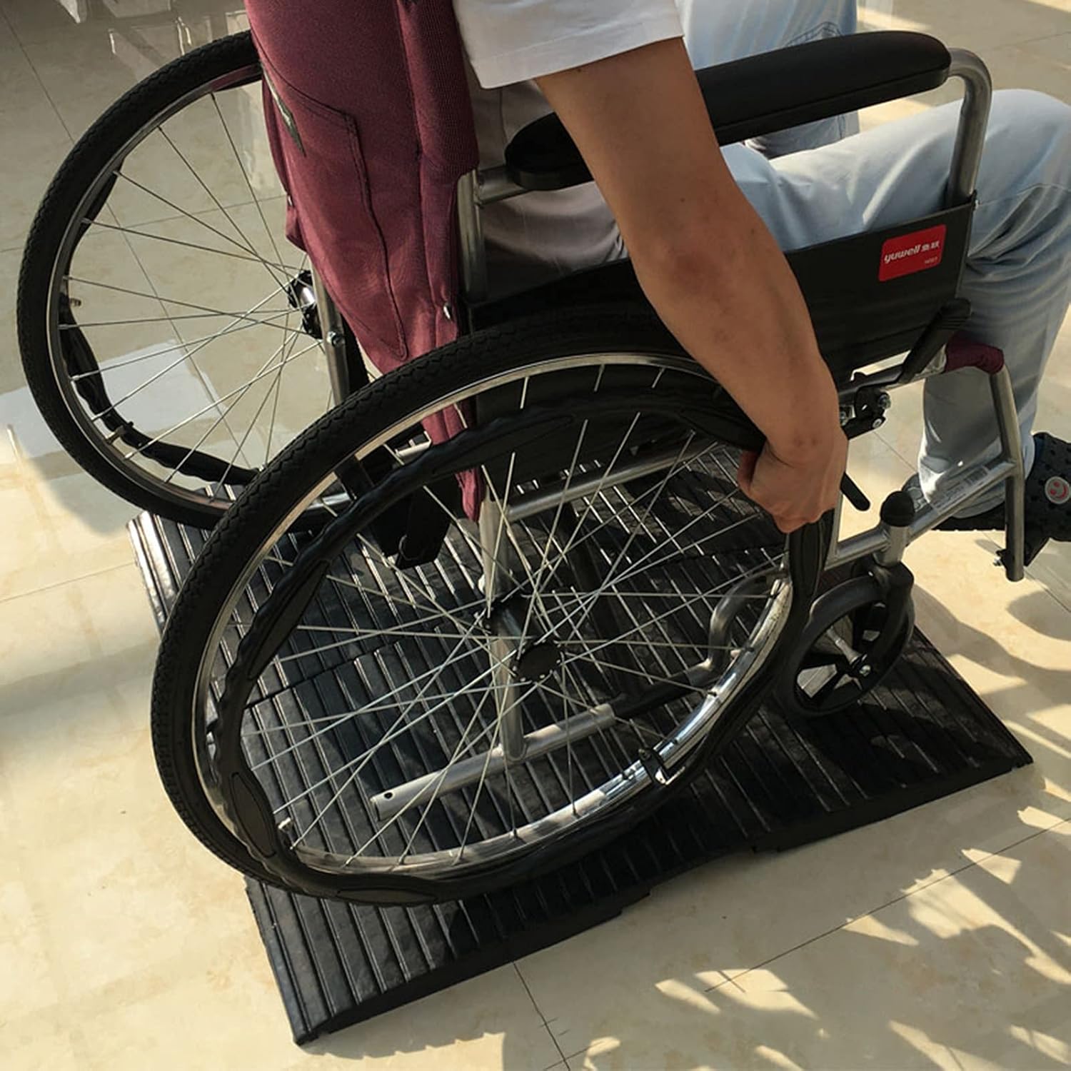 Rubber Wheelchair Ramp, Heavy Duty Door Threshold Ramp, Non-Slip Bridge Entry Ramps for Home Doorways, 1.5/2.8 Inch Rise (Size : 38×90cm×7cm)