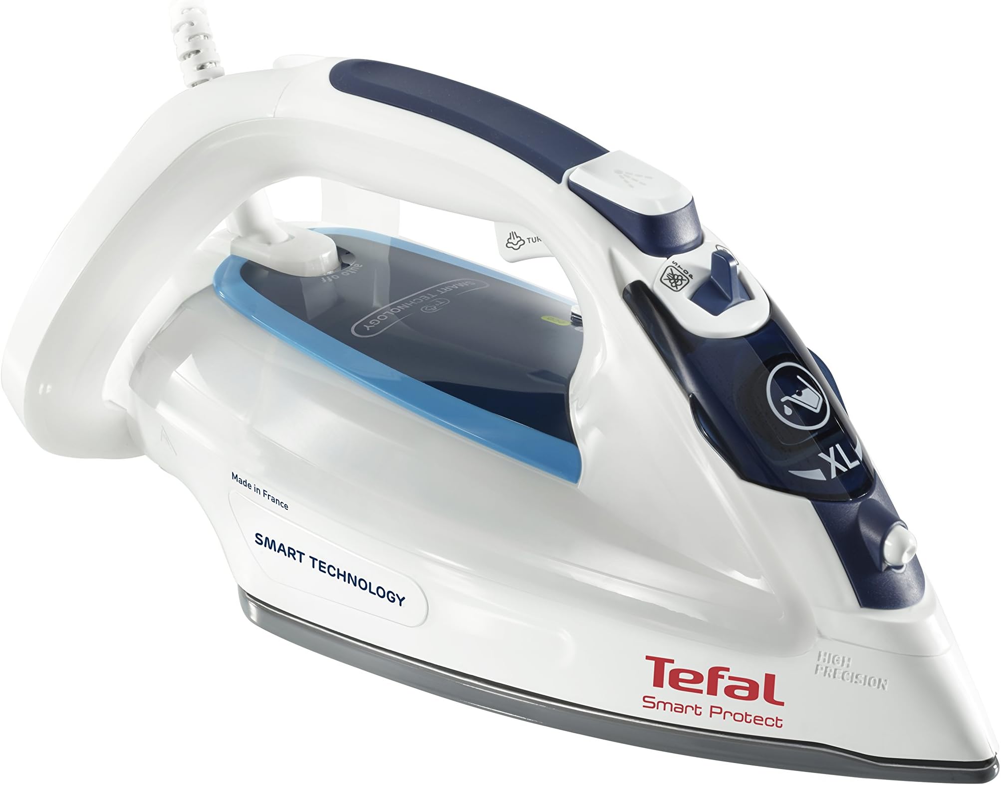 Tefal Steam Iron, Smart Protect, 2600 W, White/Blue, FV4980