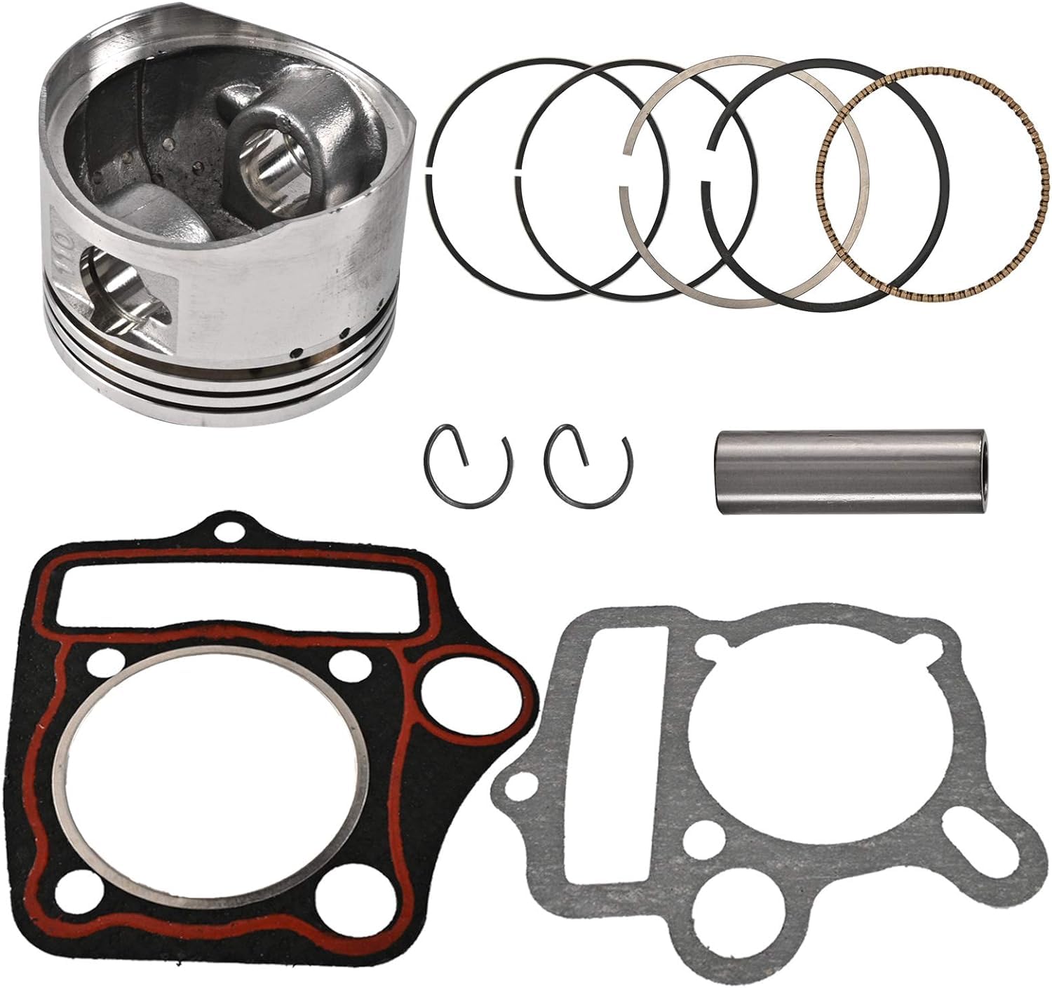 Trkimal Kit de montage de bloc-cylindres 52,4 mm pour moto avec accessoires de piston et joint de cylindre, remplacement pour moteur 4 temps 110 cc pour moto chinoise TaoTao Coolster, quad ATV, pit