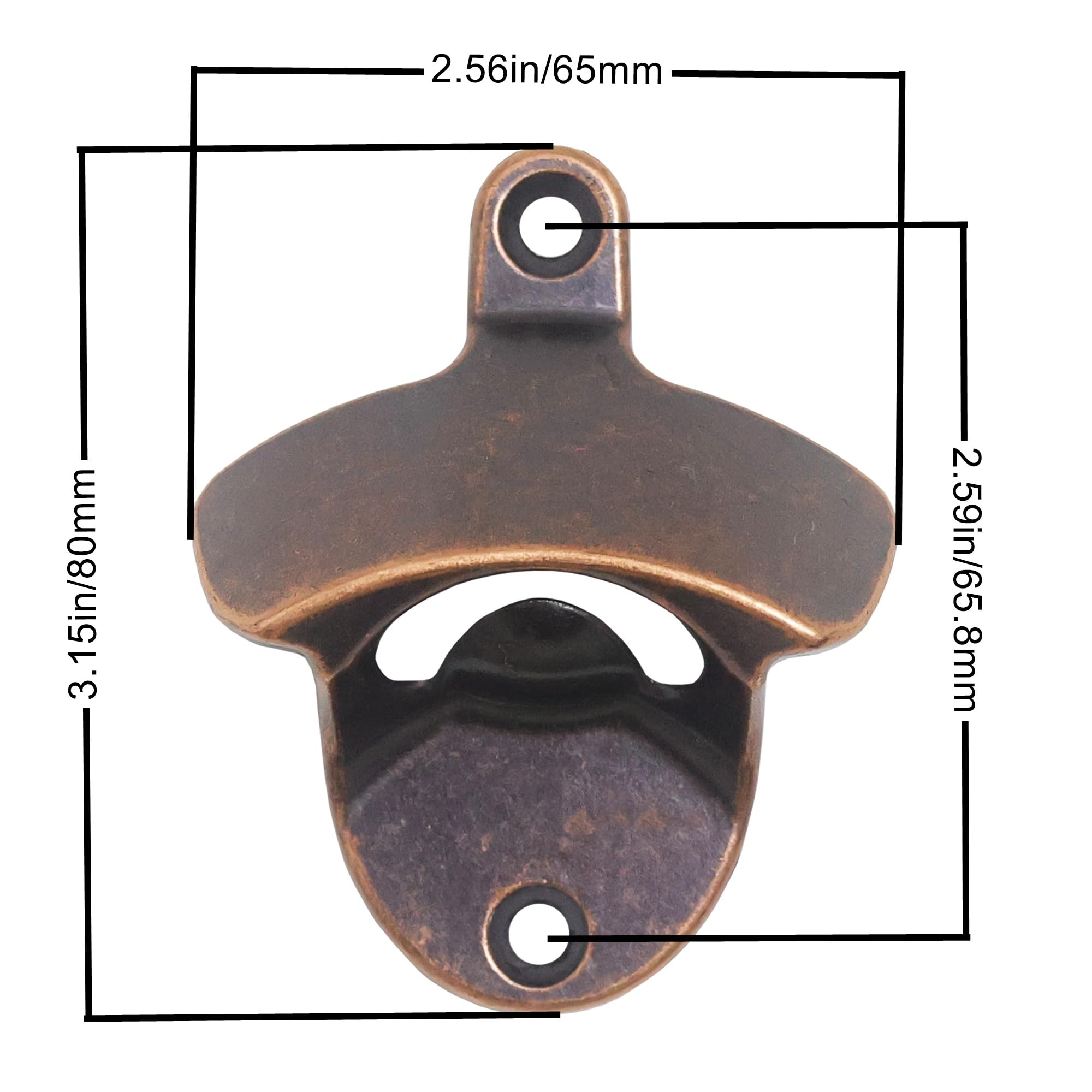 24 Stück Wandmontierter Bierflaschenöffner, Vintage-Flaschenöffner, Edelstahl, Wandhalterung, Flaschenöffner für Bar, Spielzimmer, KTV (antikes Kupfer)